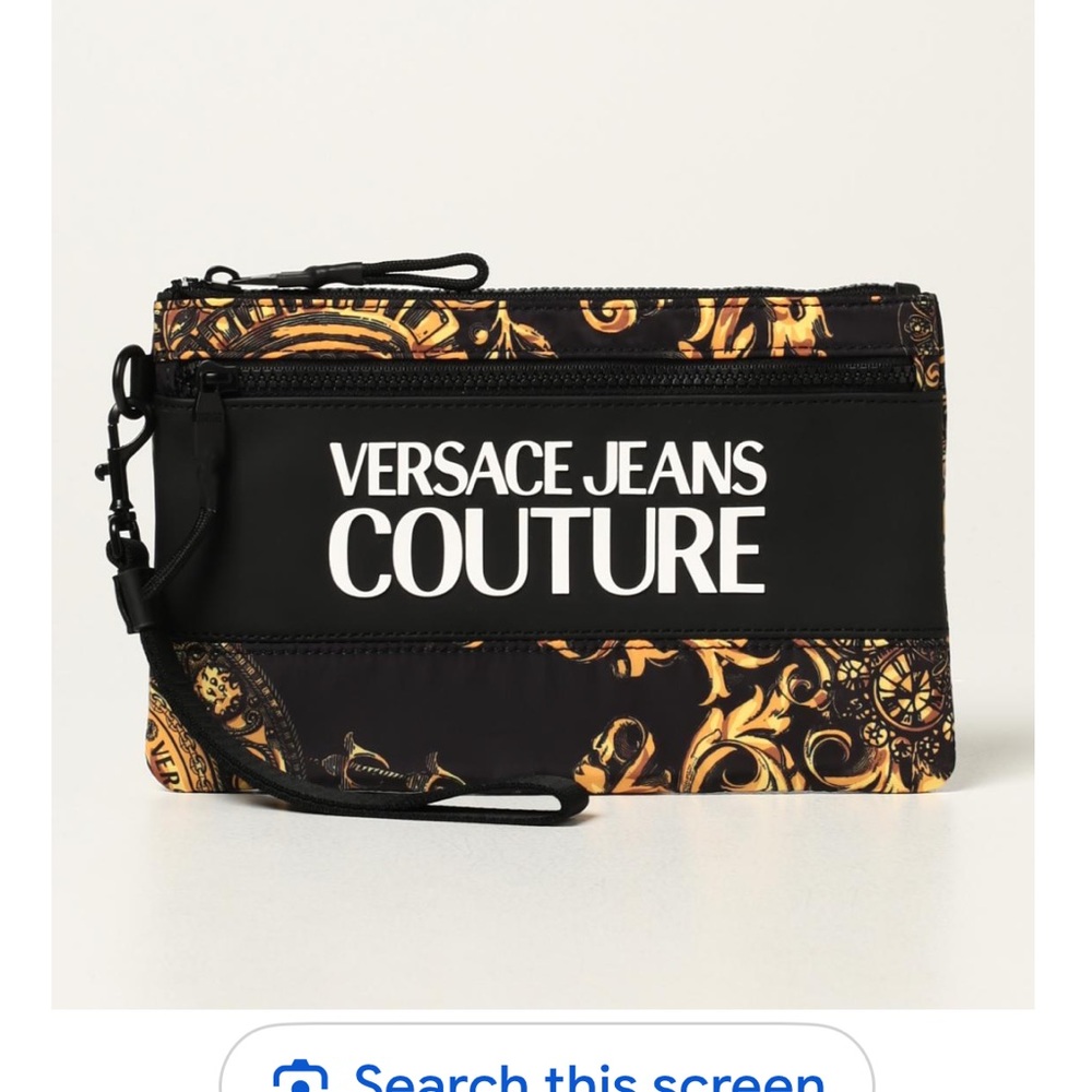 Versace Gold Chain Print Clutch